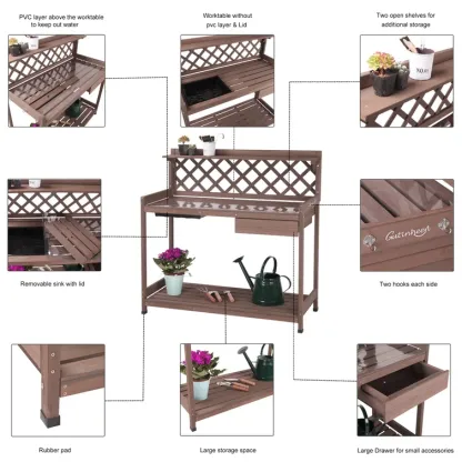 Fir Wood Potting Bench
