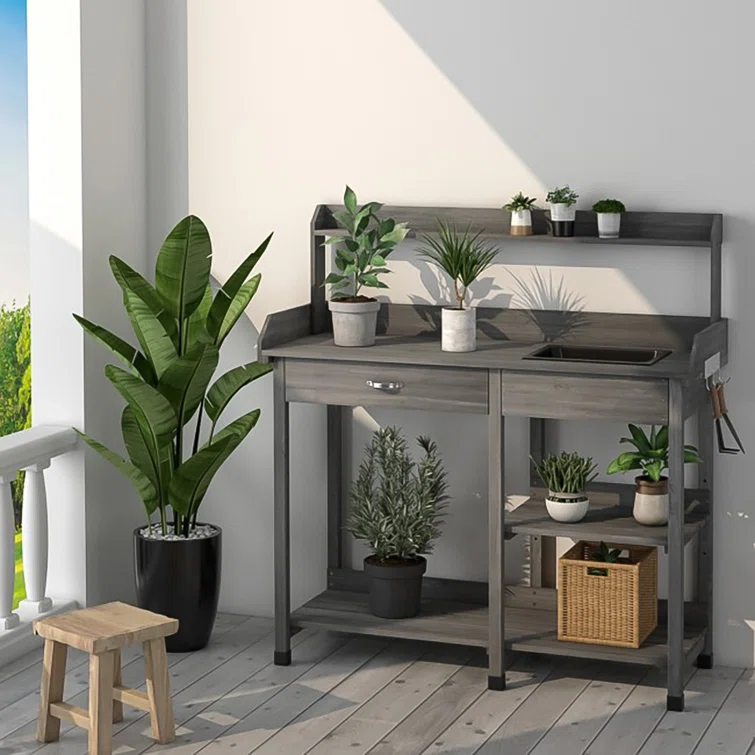 Fir Wood Potting Bench
