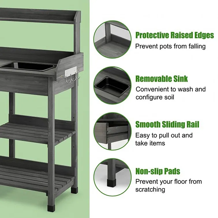Fir Wood Potting Bench