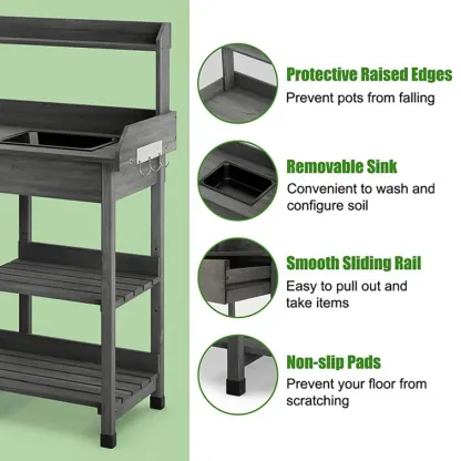 Fir Wood Potting Bench