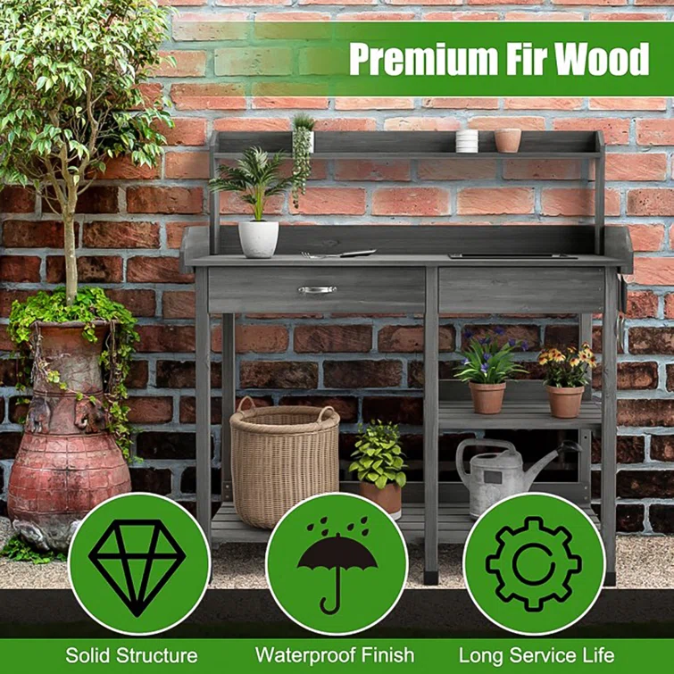 Fir Wood Potting Bench