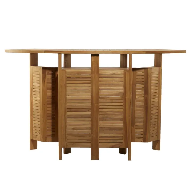 Teak Fliptop Outdoor Bar Table