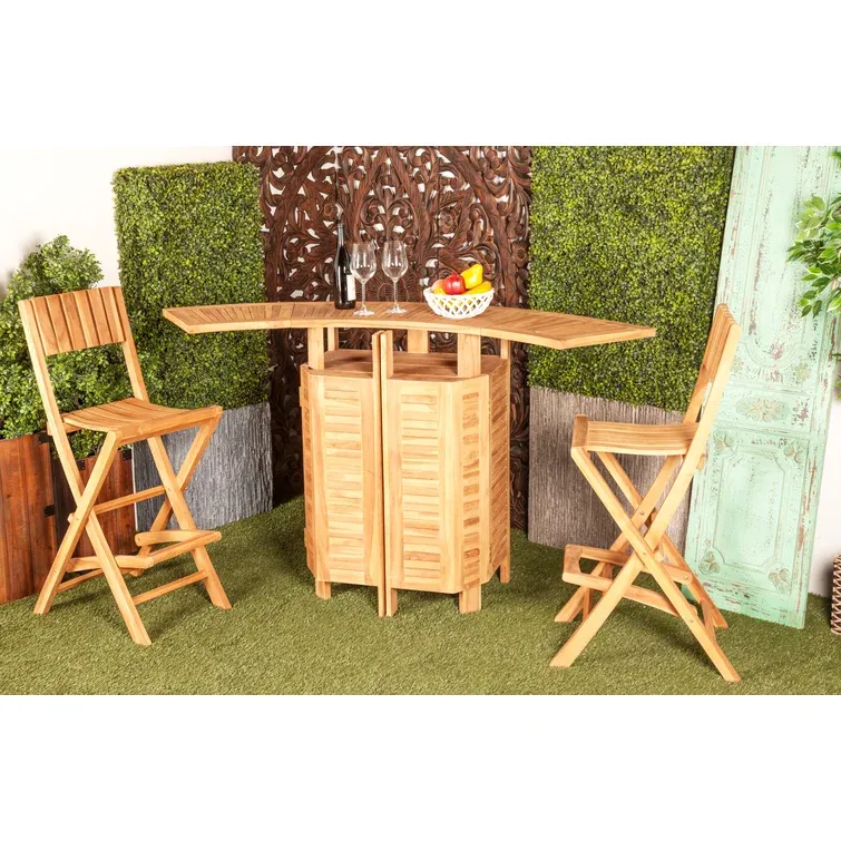 Teak Fliptop Outdoor Bar Table