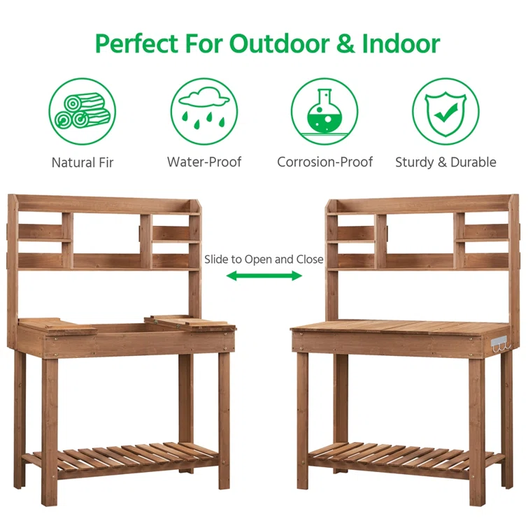 Fir Wood Potting Bench