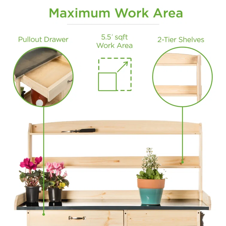 Fir Wood Potting Bench