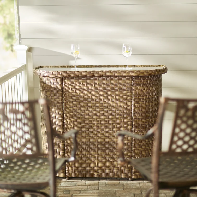 Glass Outdoor Bar Table