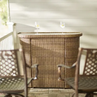 Glass Outdoor Bar Table