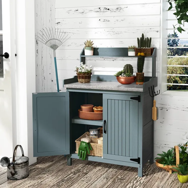 Pine Wood Potting Bench