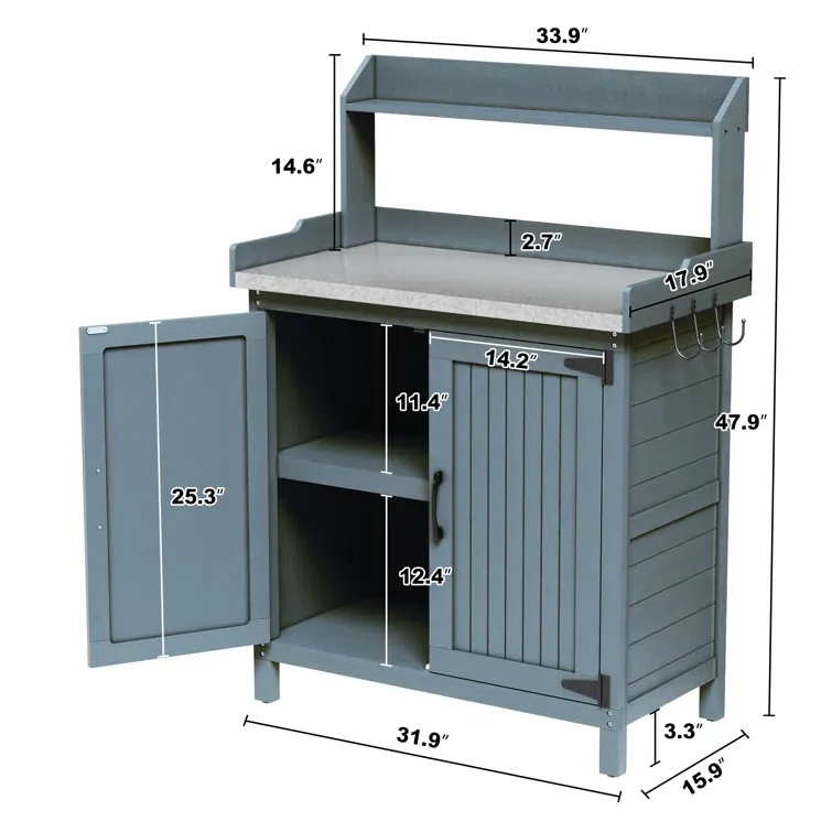 Pine Wood Potting Bench