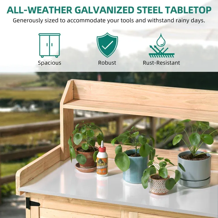 Fir Wood Potting Bench