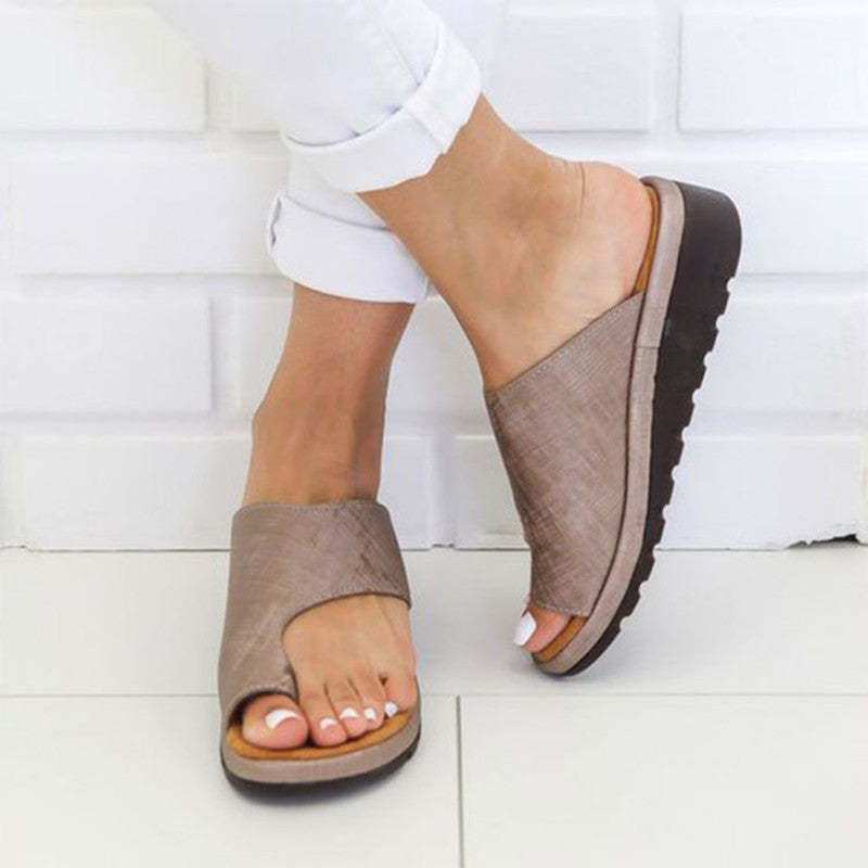 🔥CLEARANCE SALE🔥Women Comfy PU Leather Shoes Big Toe Foot Correction Sandal Orthopedic Bunion Corrector