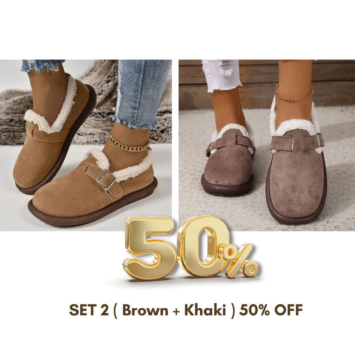 🔥Last Day Promotion - 60%OFF -Women's Plush Arch Support Non-Slip Sho