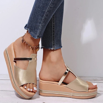 😍[May New]😍Women's Casual Wedge Platform Leather Orthopedic Sandals