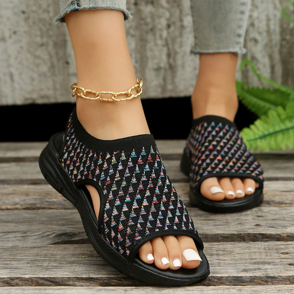 2024 Premium Elastic Mesh Knitted Orthotic Sandals [Limited time offer: Buy 2 Save More 15%]
