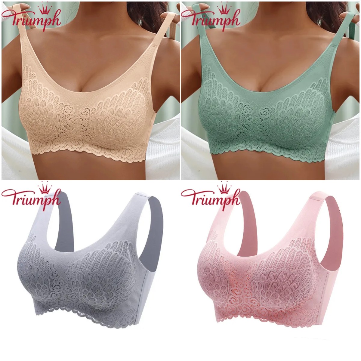 ✨Triumph -(3 pezzi) Reggiseno in lattice stile gilet sportivo【M-4XL】