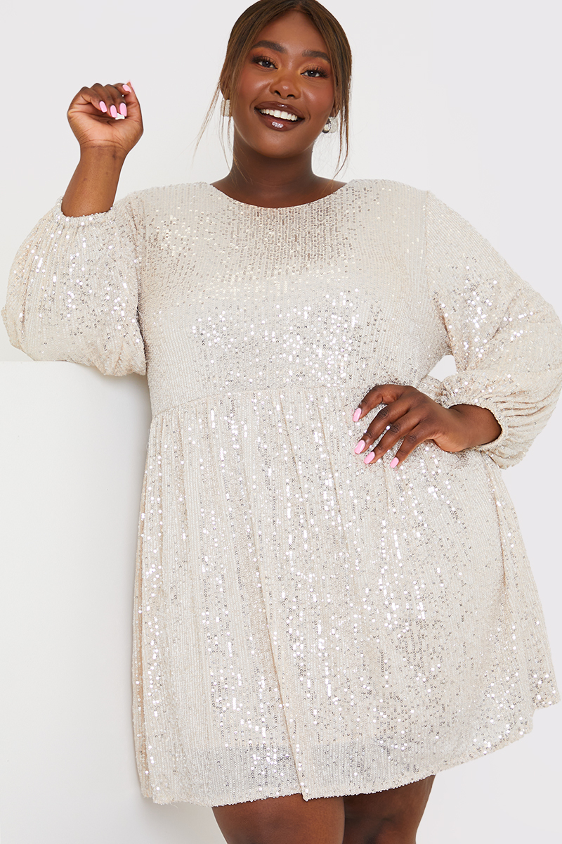 Sequin Smock Mini Dress