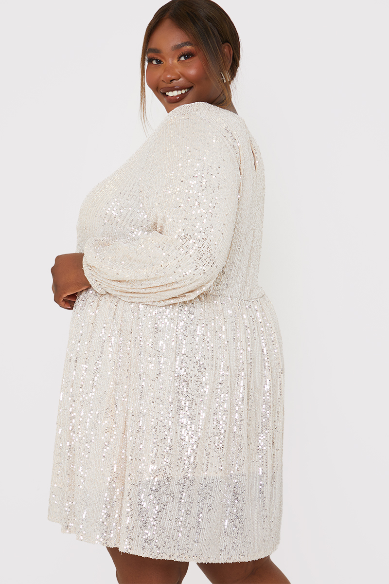 Sequin Smock Mini Dress
