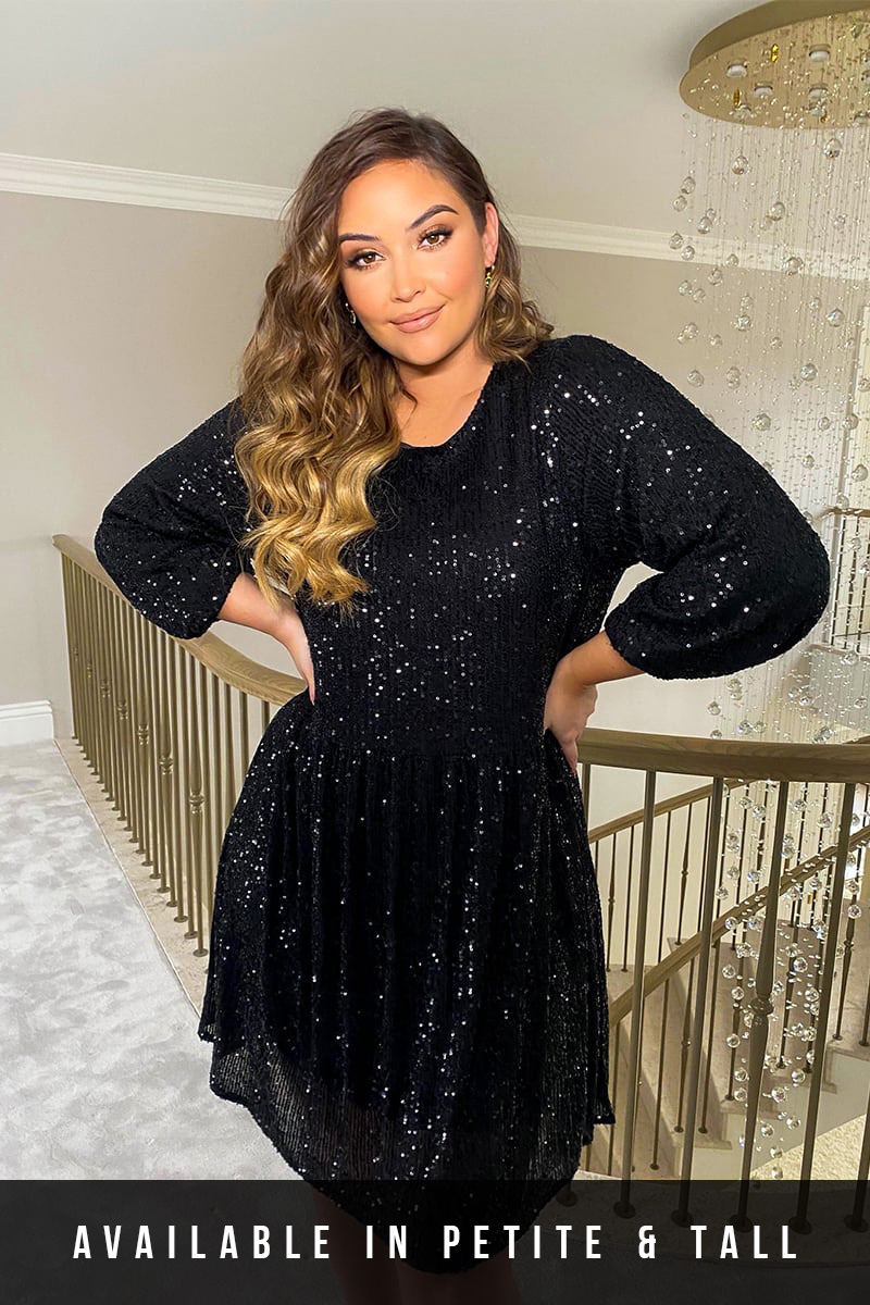 Sequin Smock Mini Dress