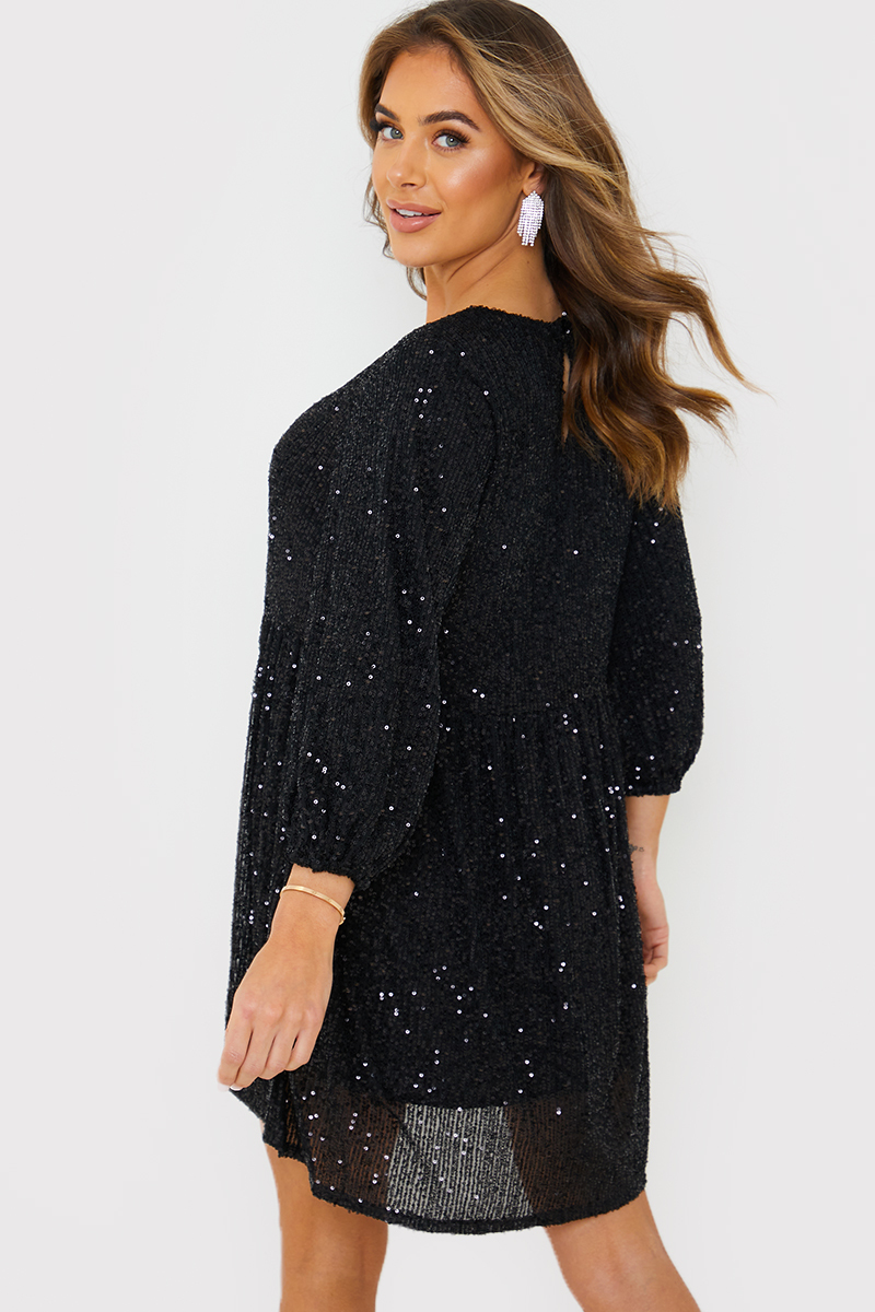 Sequin Smock Mini Dress