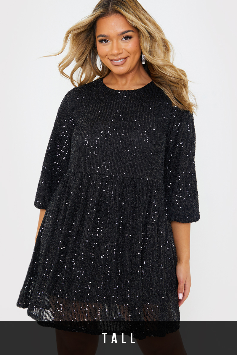 Sequin Smock Mini Dress