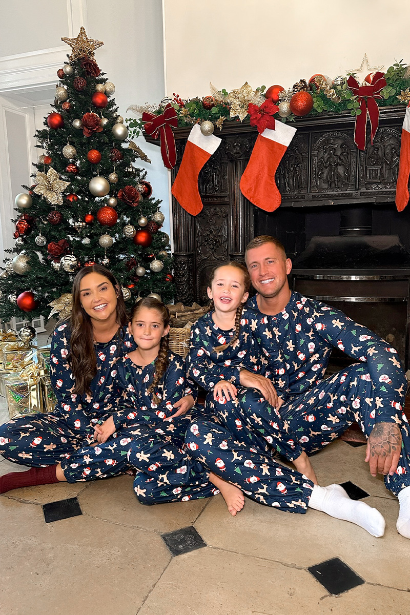 Mens Santa/Gingerbread Print Matching Family PJ Set