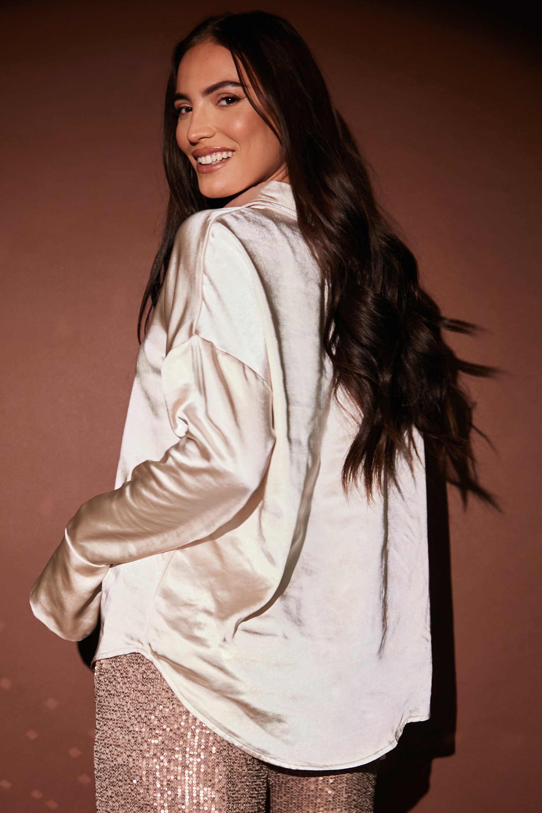 Satin Shirt With Split Cuff