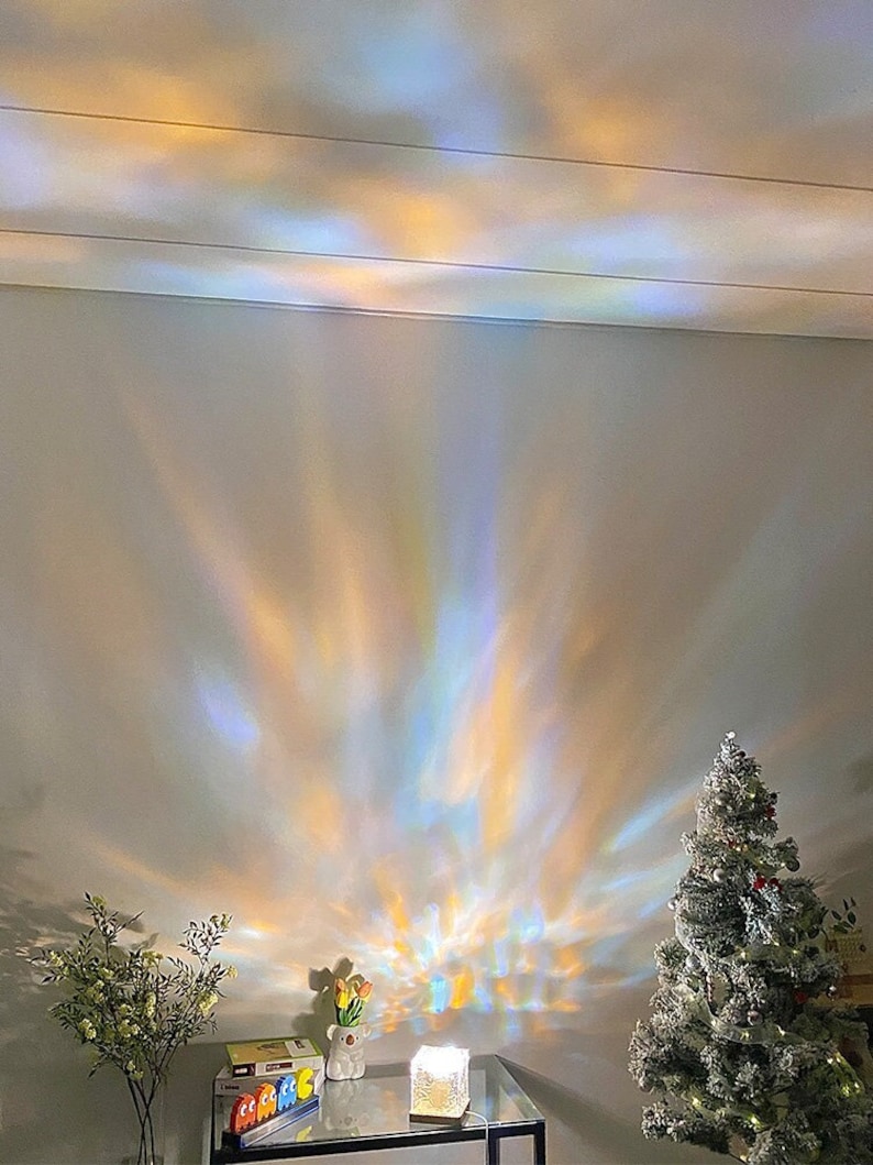Crystal Lamp Water Ripple Projector Night Light Decoration image 1