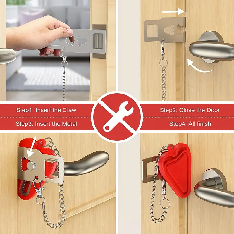 KAK Portable Door Lock Keyless Anti-theft Hotel Lock