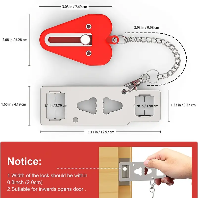KAK Portable Door Lock Keyless Anti-theft Hotel Lock