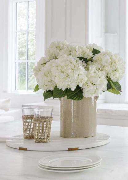 Real Touch Hydrangea in Talc White  - 18