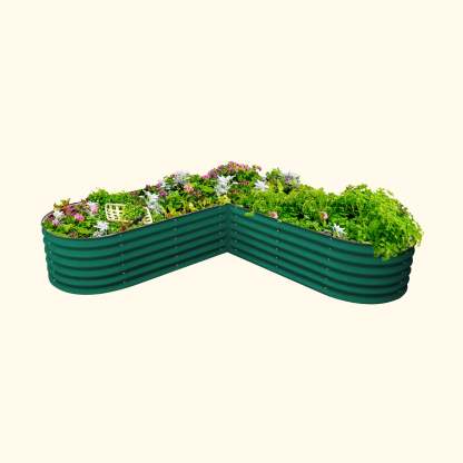 17" Tall L-Shaped Raised Garden Bed Kit - Large Size