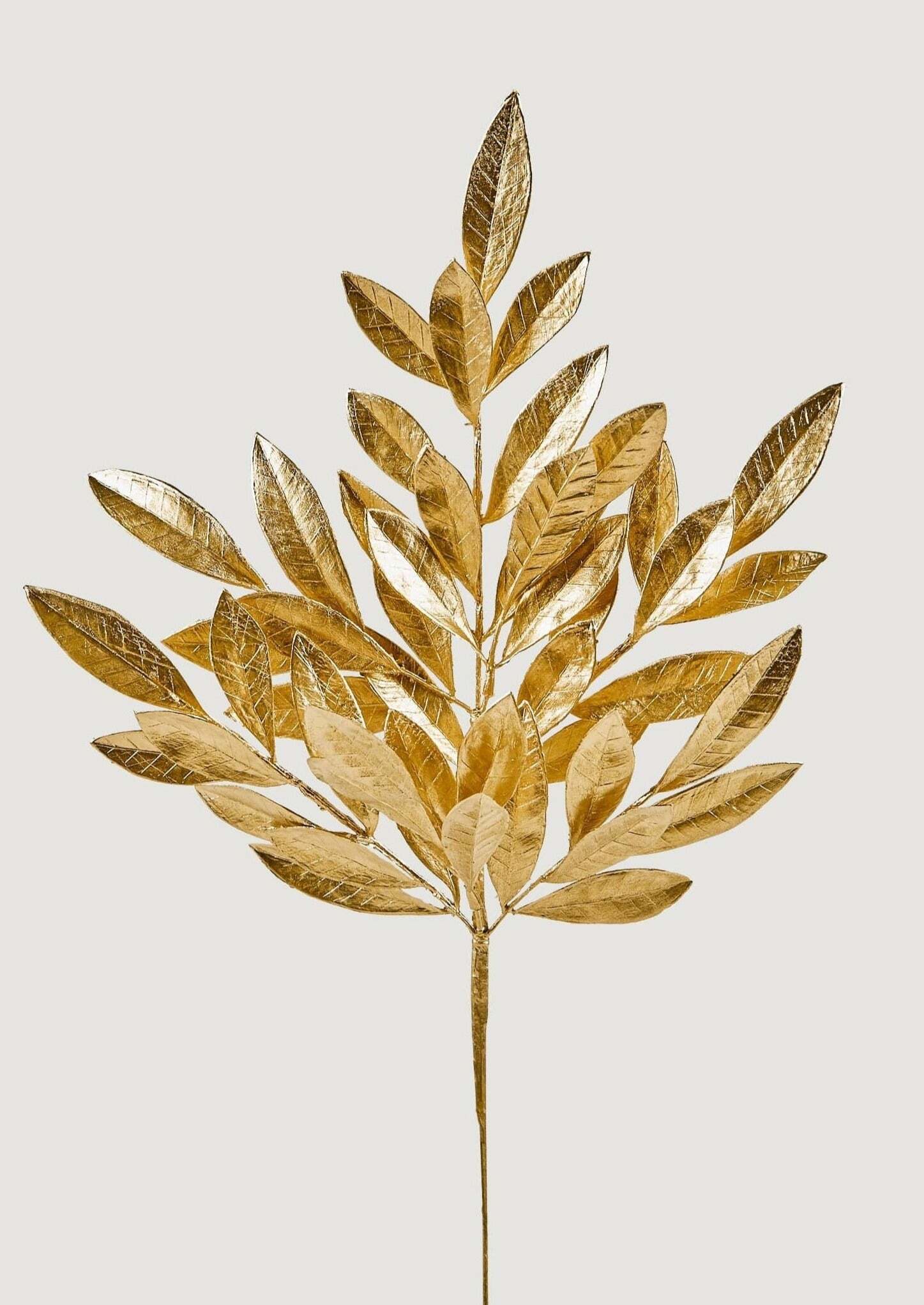 Faux Bay Leaf Spray in Metallic Gold - 24