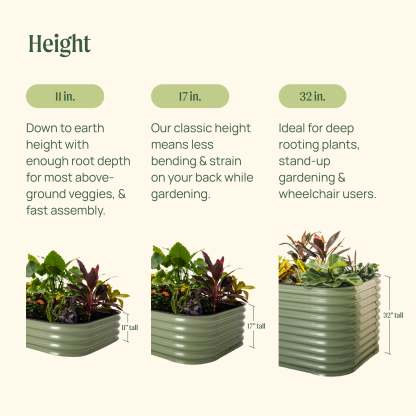 17" Tall L-Shaped Raised Garden Bed Kit - Large Size