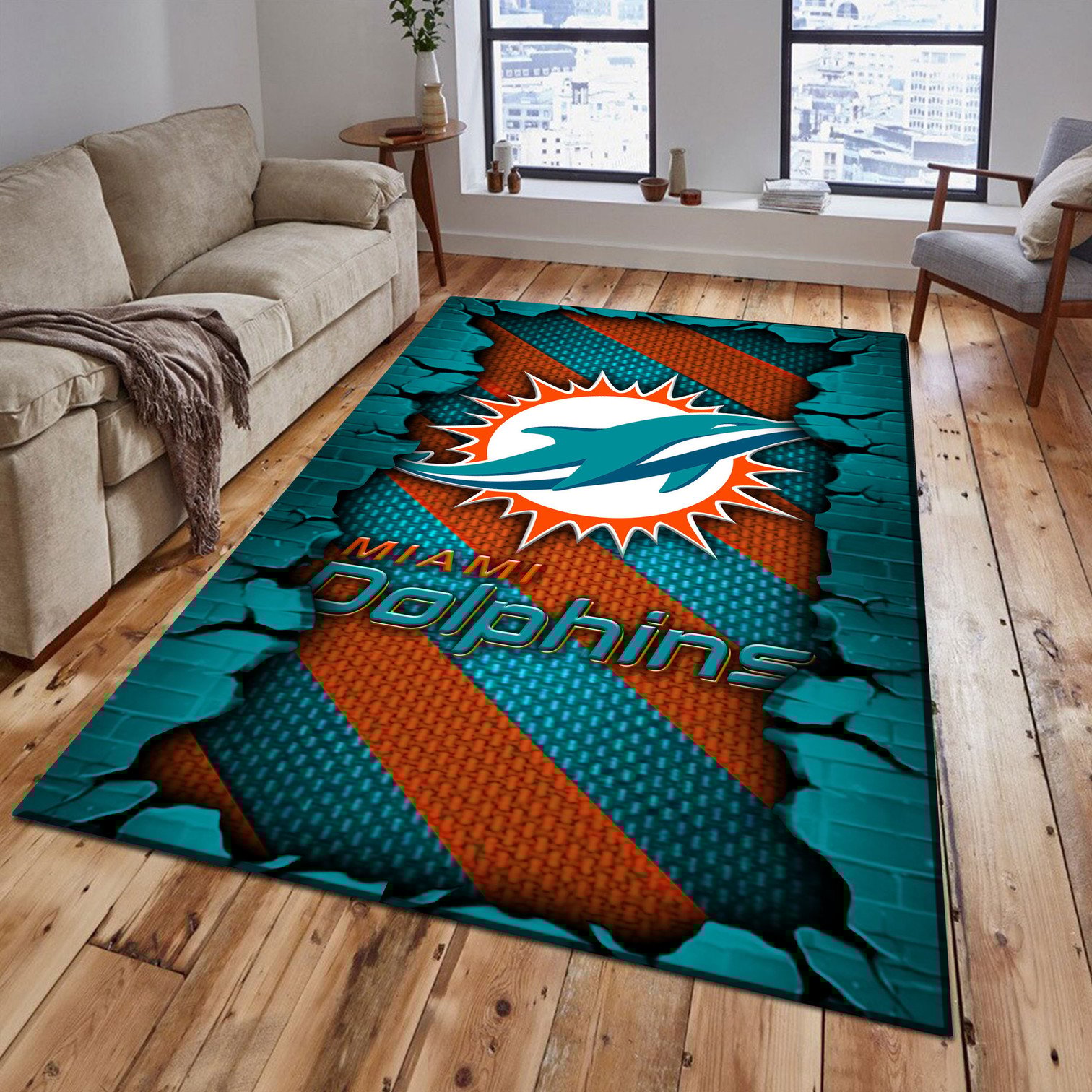 Miami Dolphins Themed Rug