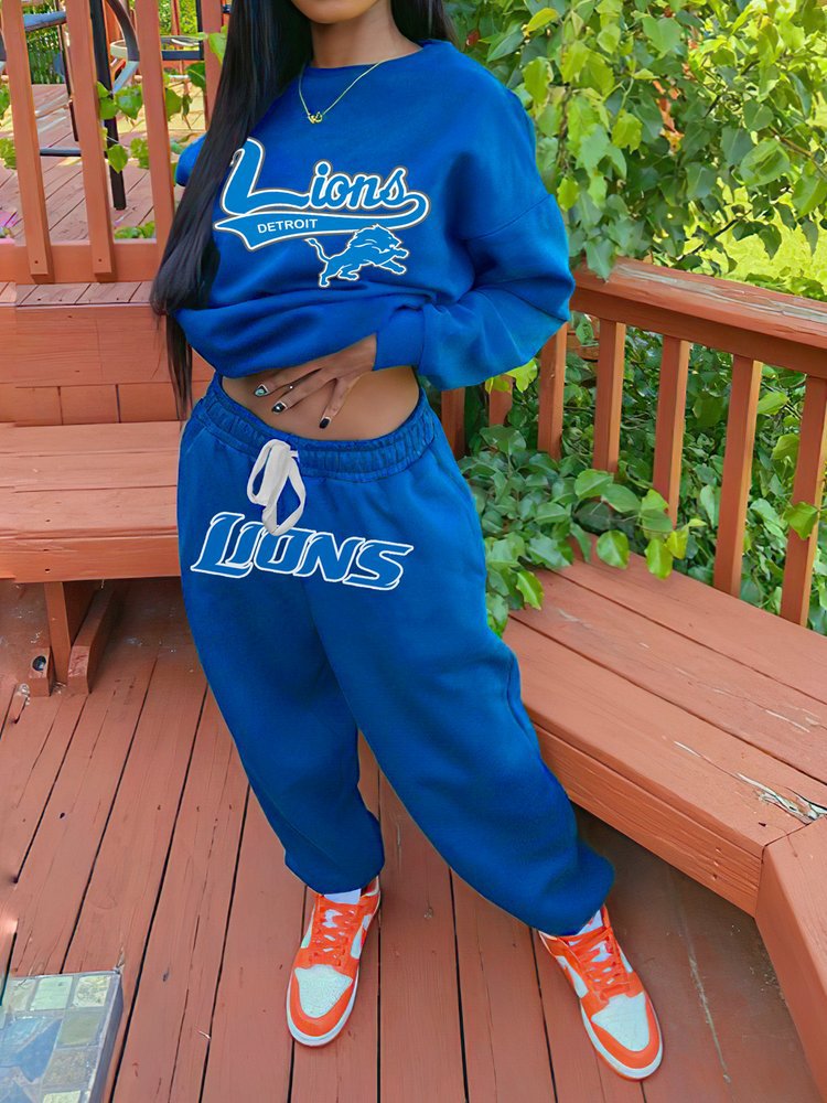 Detroit Lions Sportswear Crewneck Sweatshirt Suit