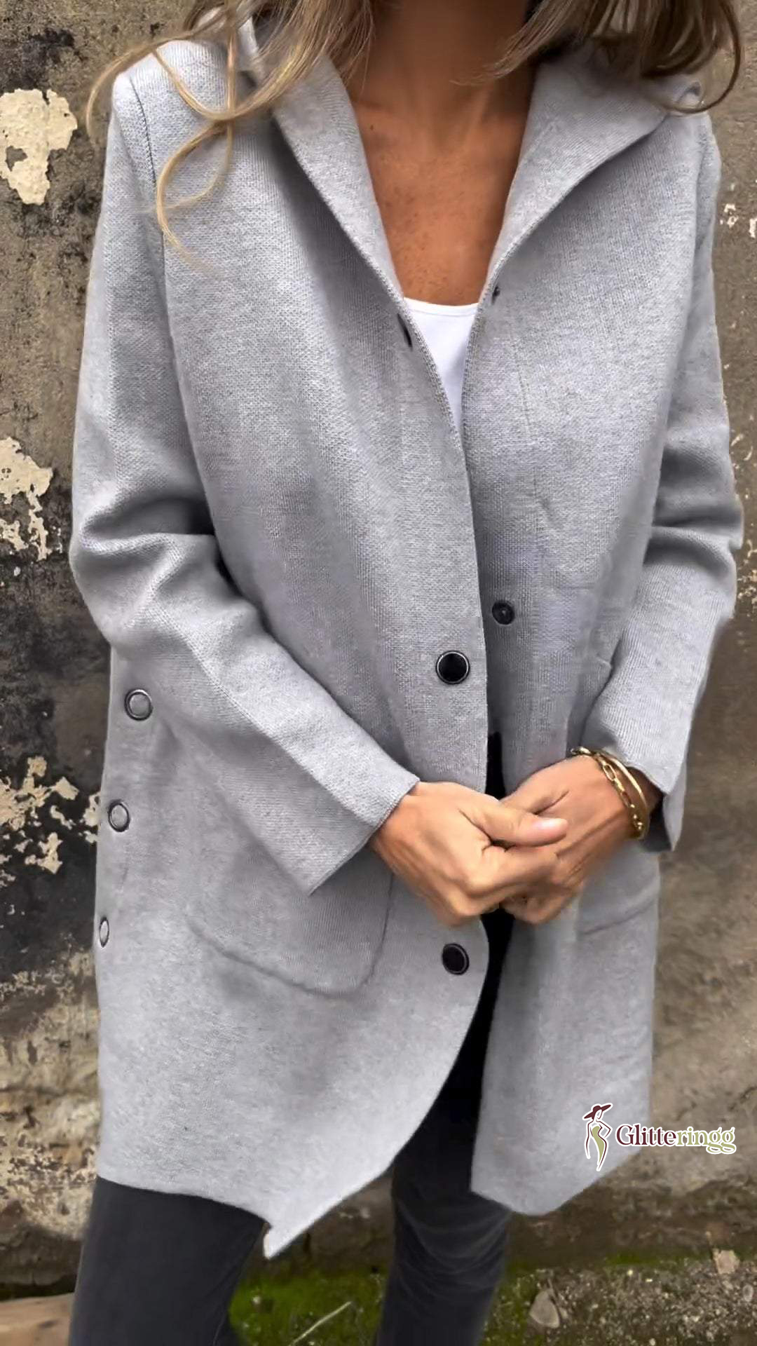 Women‘s Round Neck Zipper Long Sleeve Casual Jacket