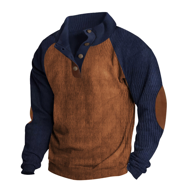 Hanorac sport casual pentru bărbați, largi din velur, blocuri de culoare