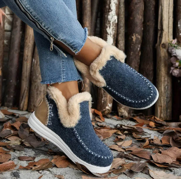 🥾Soft, plush slip-on sneakers for cozy feet