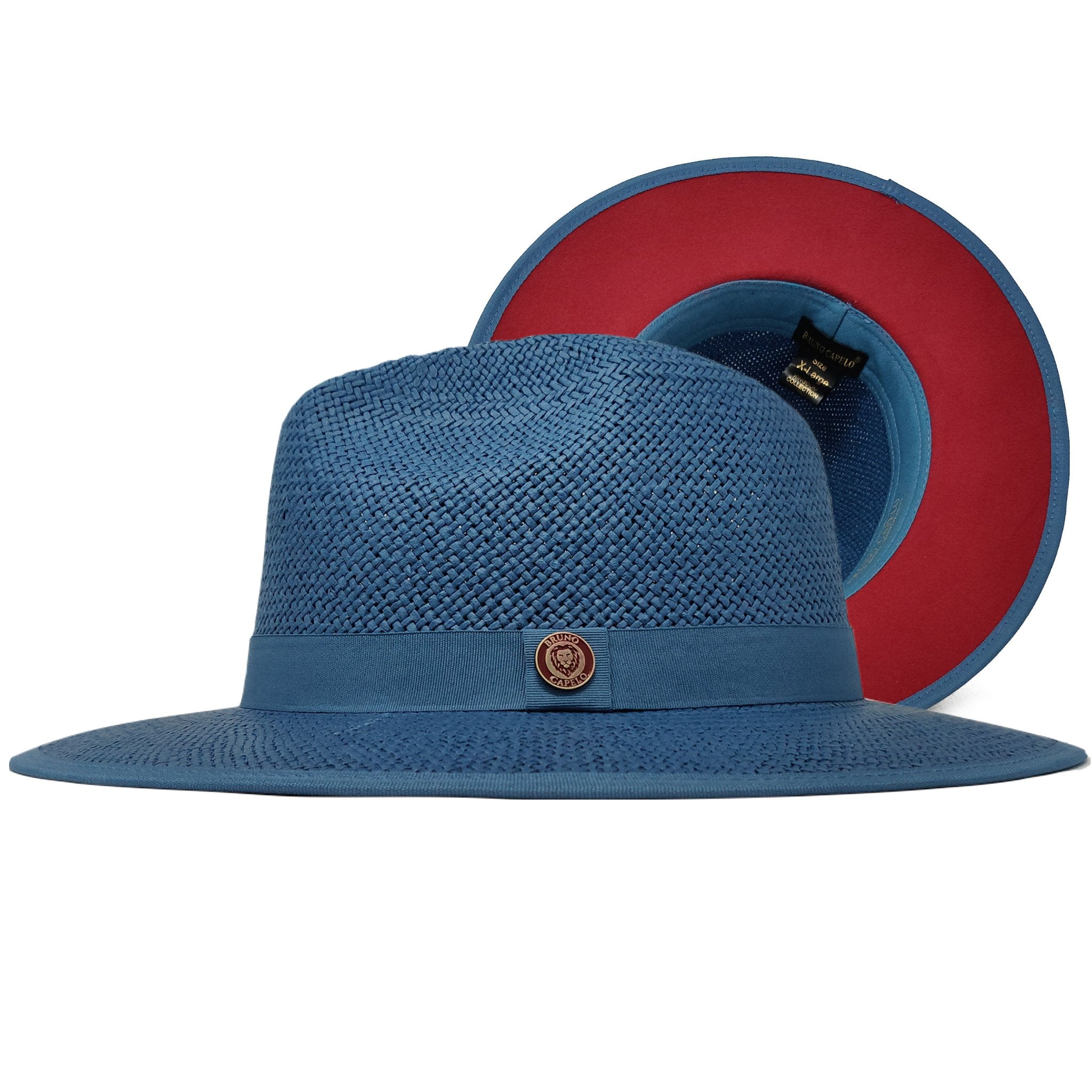 8 color combinations-Bruno Capelo Kingdom Red Bottom Wide Brim Straw Fedora