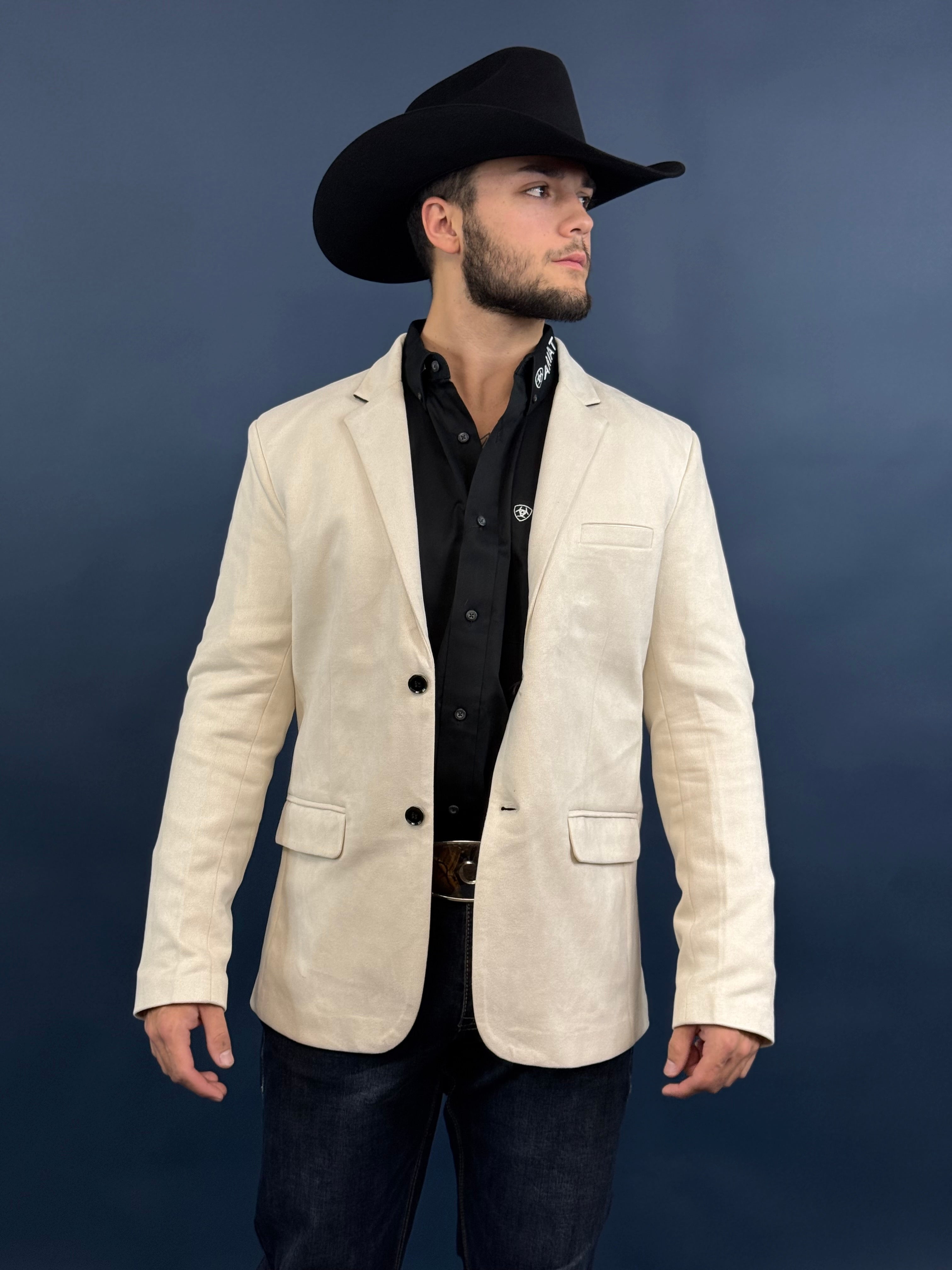 PLATINI WHITE BEIGE GAMUZA SUEDE BLAZER