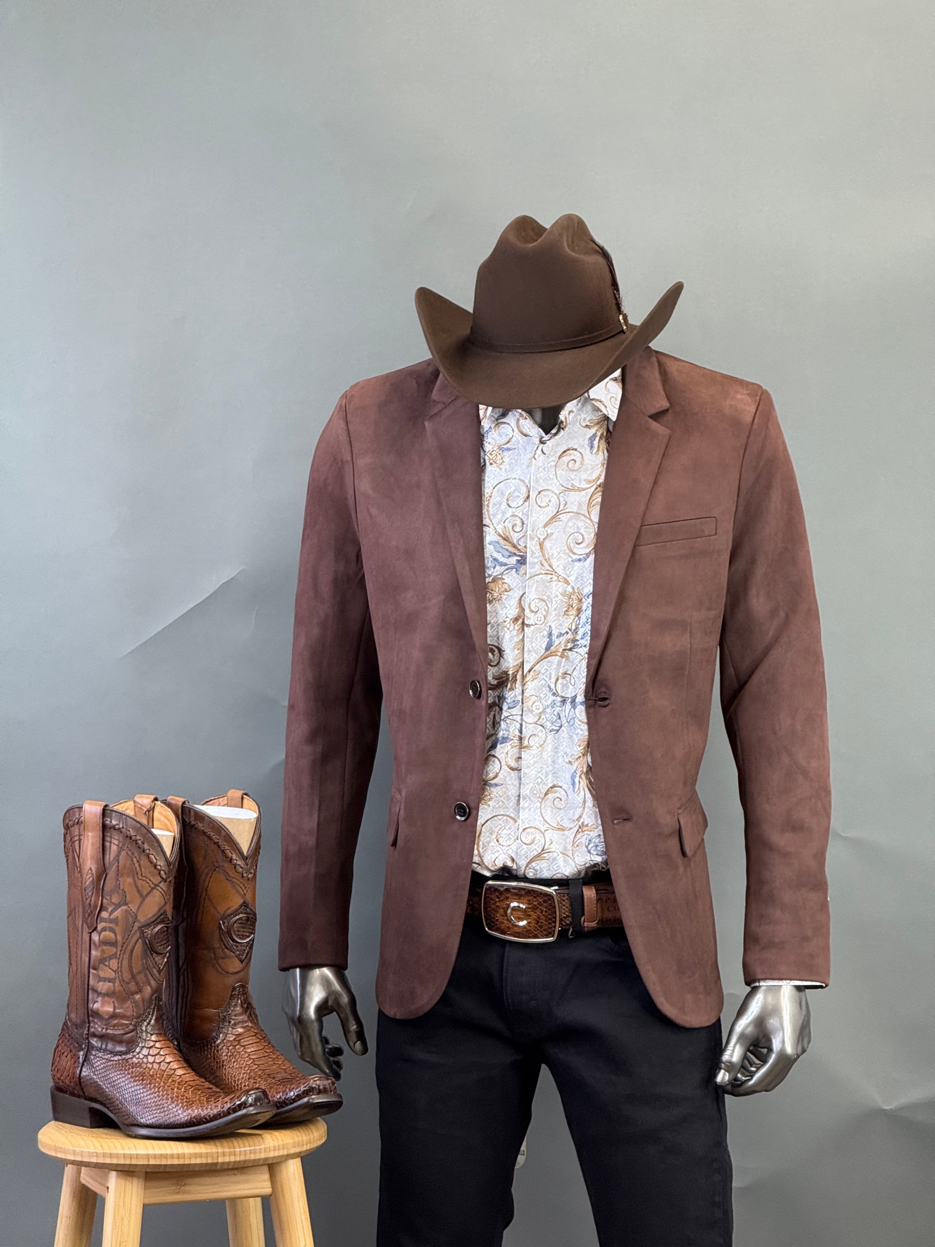 PLATINI CHOCOLATE BROWN GAMUZA SUEDE BLAZER