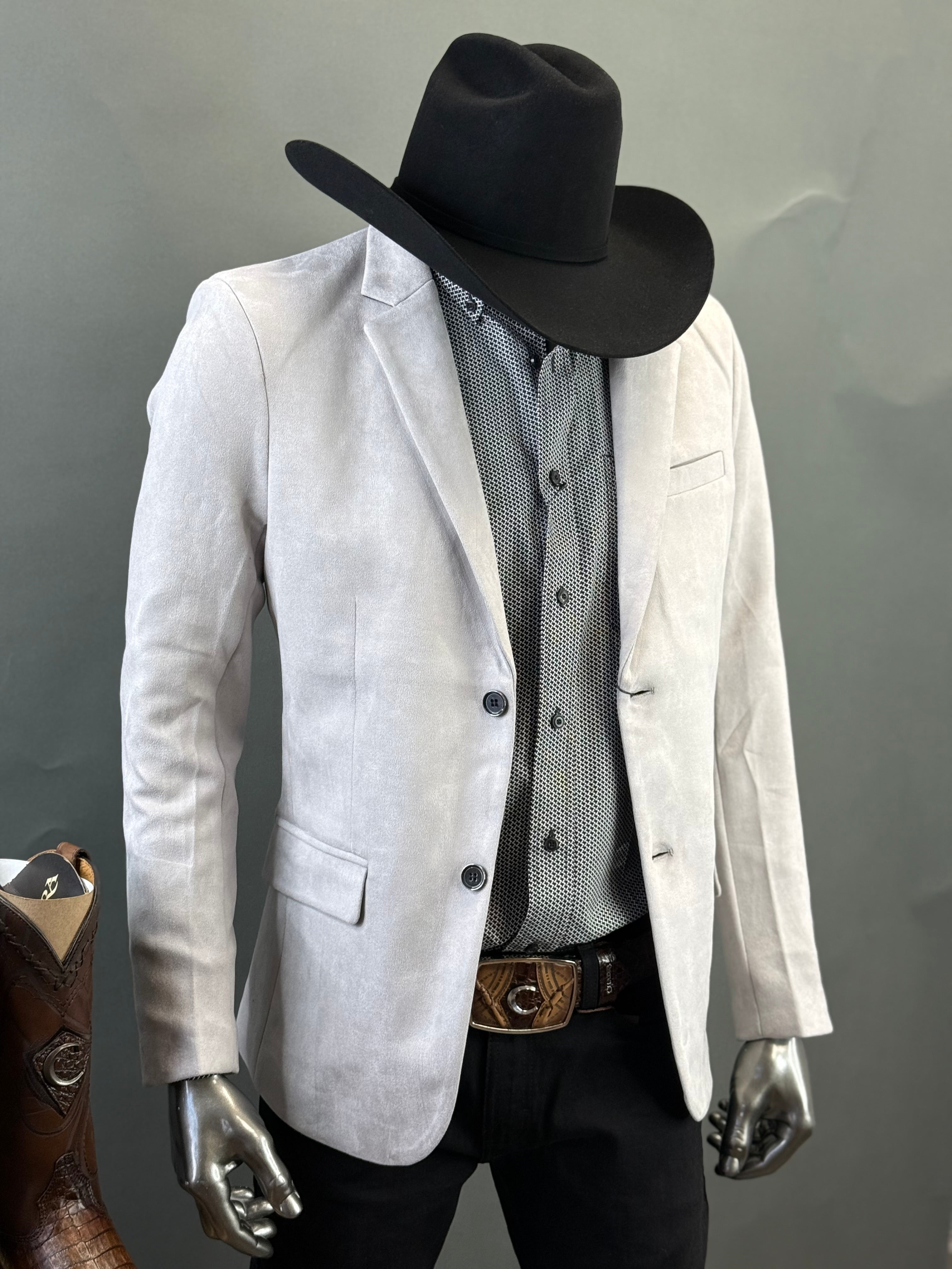 PLATINI GREY GAMUZA SUEDE BLAZER
