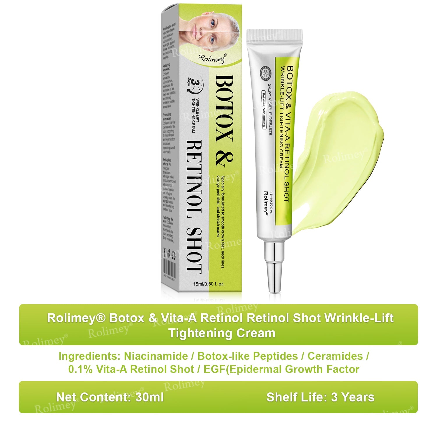 ✔Made and shipped from the USA 💫Rolimey® Botox & Vita-A Retinol Shot Wrinkle-Lift Tightening cream - Last Day Promotion 70% OFF