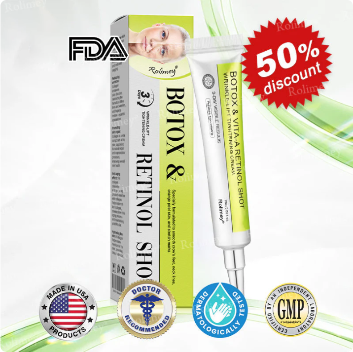 ✔Made and shipped from the USA 💫Rolimey® Botox & Vita-A Retinol Shot Wrinkle-Lift Tightening cream - Last Day Promotion 70% OFF