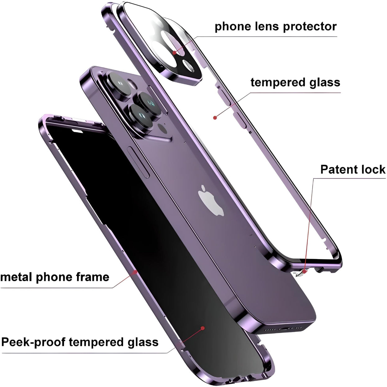 Privacy Guard Magnetic iPhone Case (12-15)