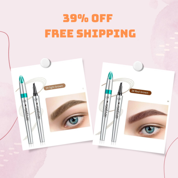 3D Waterproof Microblading Eyebrow Pen 4 Fork Tip Tattoo Pencil