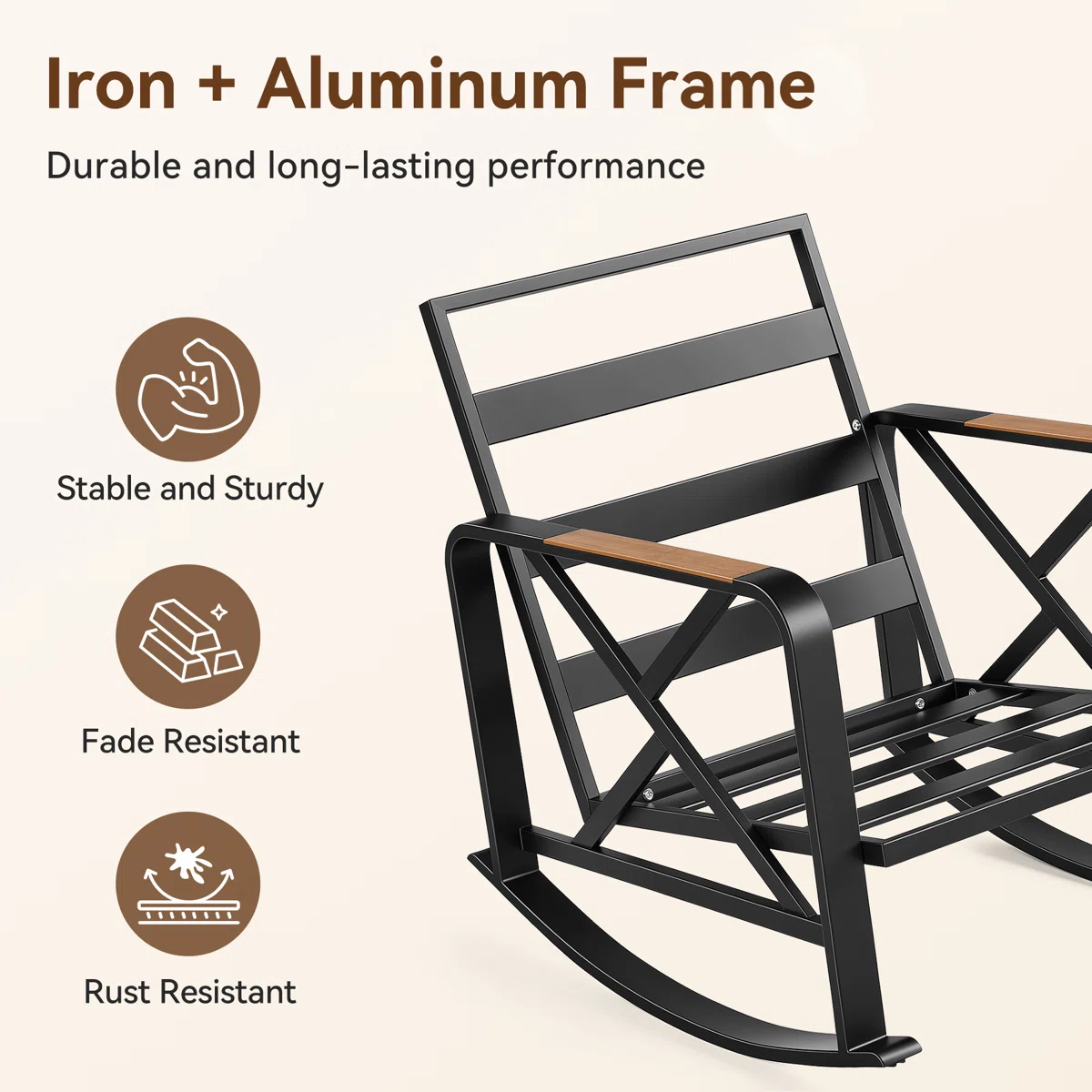 2 - Person Outdoor Rocking Conversation Set