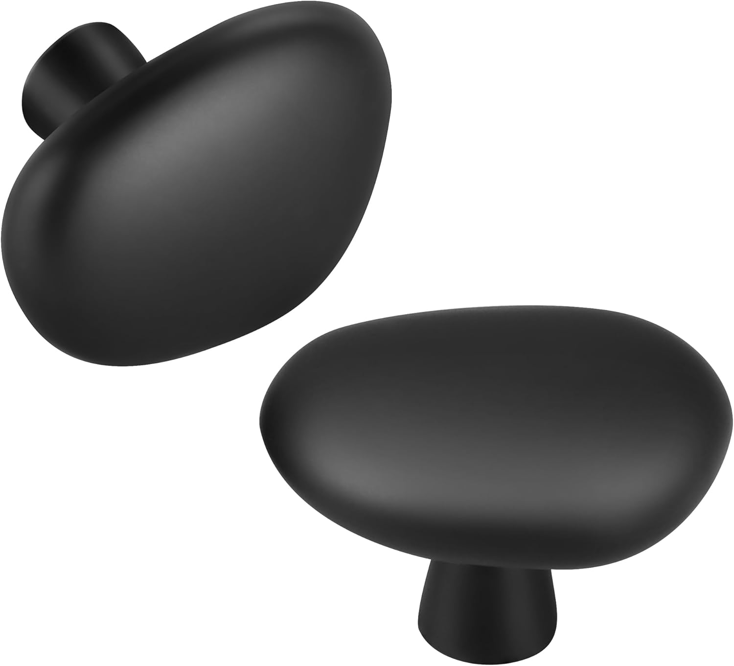 10 Pack Matte Black Pebble Cabinet Knobs for Dresser Drawers