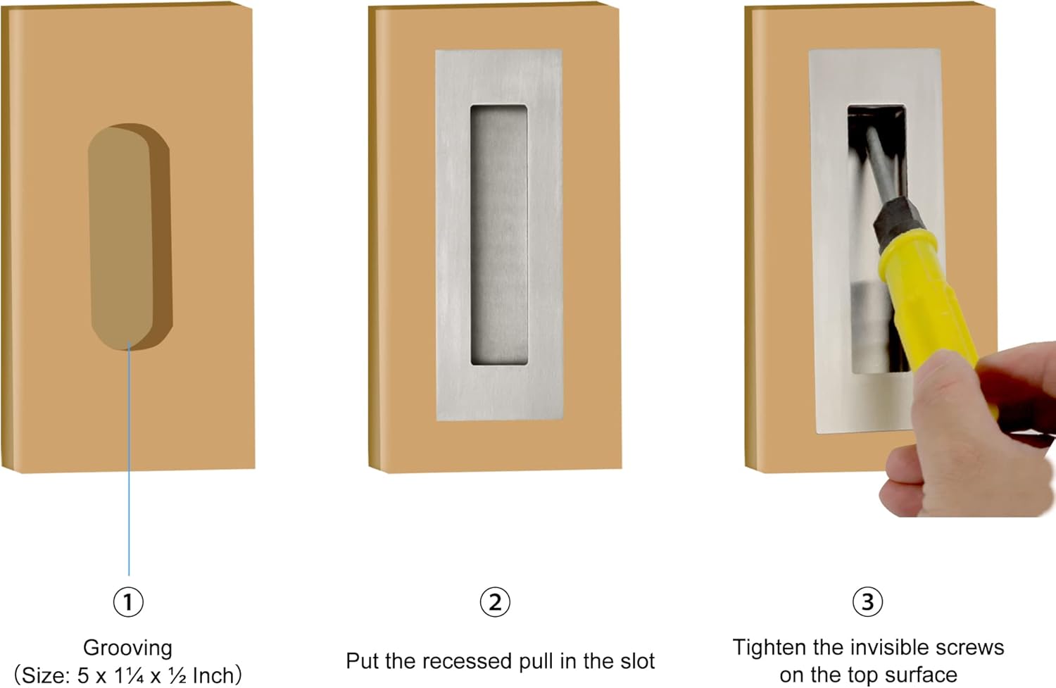 6 Inch Recessed Finger Flush Pulls