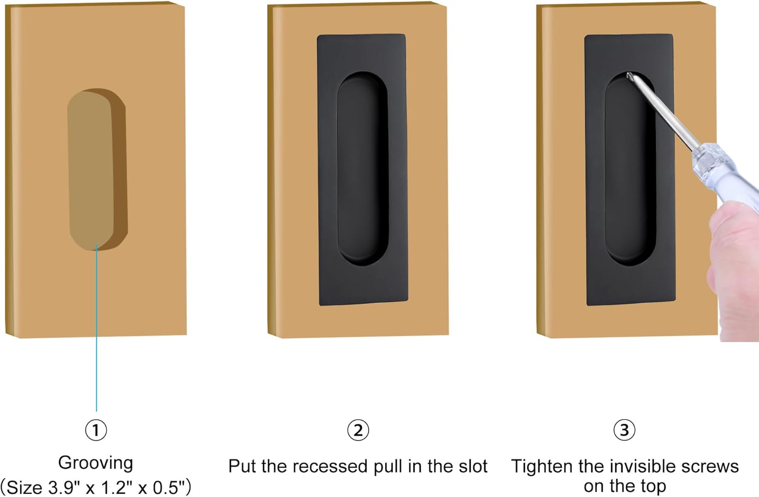 4.72 Inch Recessed Finger Flush Pulls